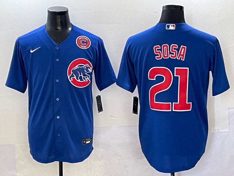 Men 2025 Chicago Cubs #21 Sosa Blue Game Nike MLB Jersey style 6
